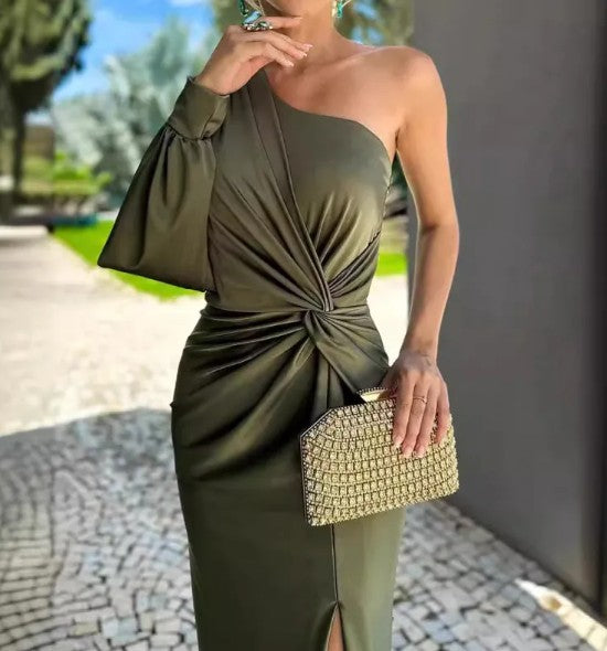 Shoulder Knot Slim Fit Dress
