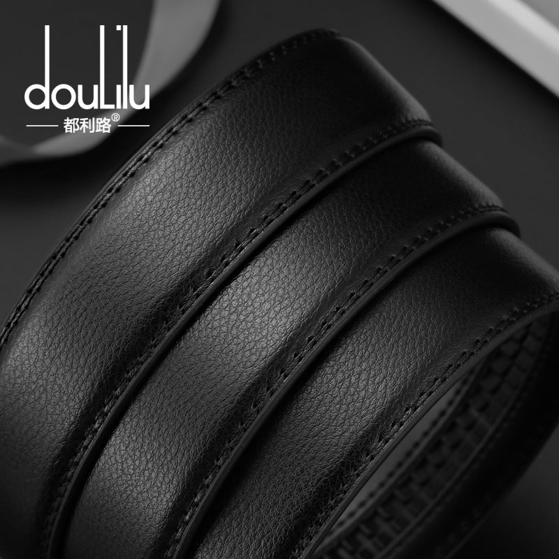 Genuine Leather Automatic Buckle Belt for Men