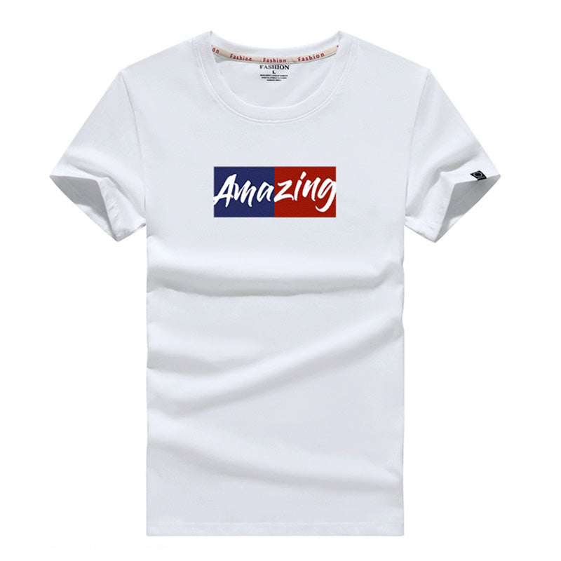 Men's Casual Solid Short Sleeve Cotton T-Shirt