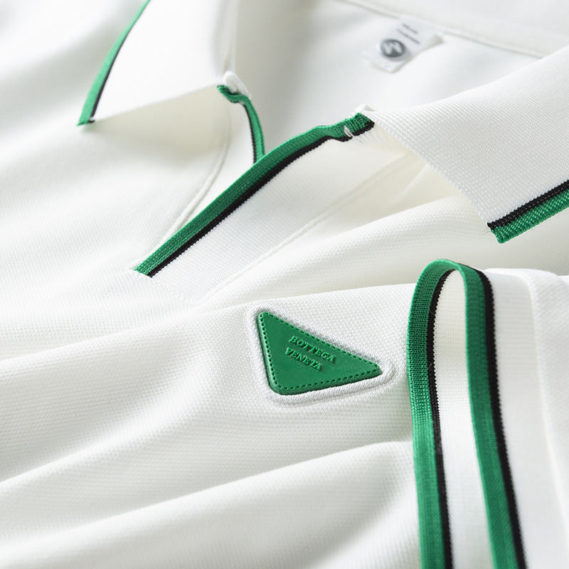 Men's Slim Fit White Polo Shirt - Lightweight Summer Style