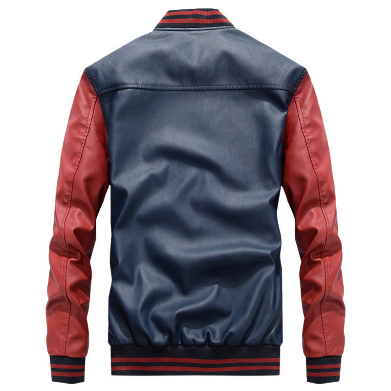 Men's PU Leather Jacket - Casual Spring/Fall Outerwear