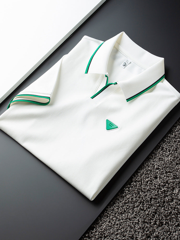 Men's Slim Fit White Polo Shirt - Lightweight Summer Style
