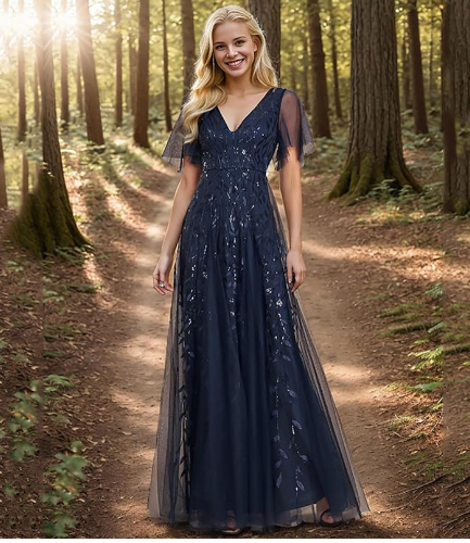 Evarisluxe Elegant Long Evening Dress for Women