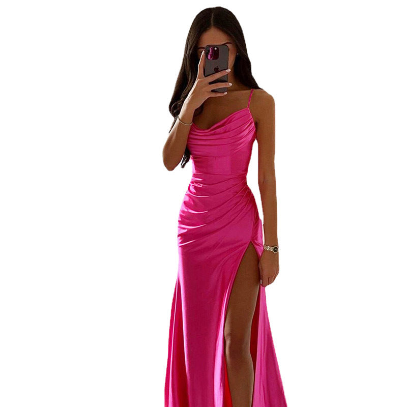2023 Spring Satin Strapless Bodycon Dress