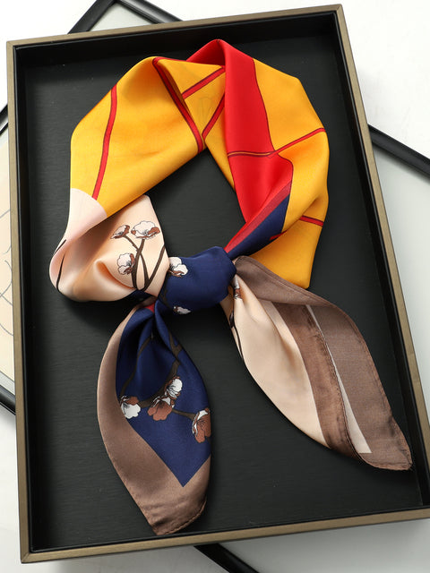 Evarisluxe Silk Satin Square Scarf