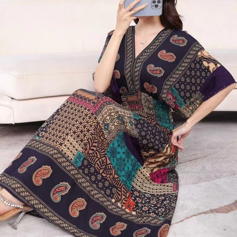 Southeast Asia Travel Floral Cotton Dress for Summer