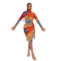 Evarisluxe Mid-Length Printed Dress for Women