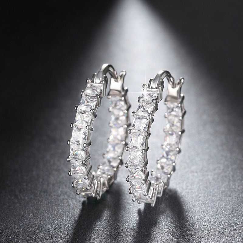 Evarisluxe Zirconia Hoop Earrings
