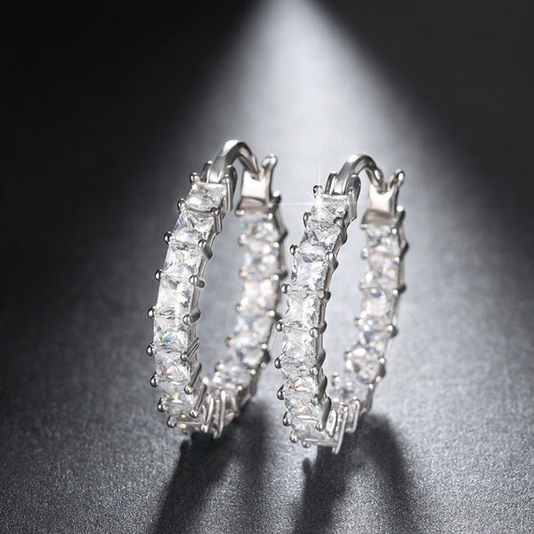 Evarisluxe Zirconia Hoop Earrings
