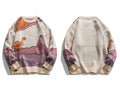Vintage Cartoon Dinosaur Knitted Pullover Sweater