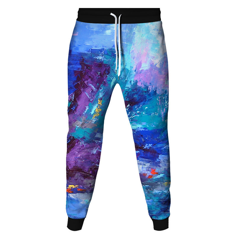 Flame 3D Printed Belted Pants for Men and Women