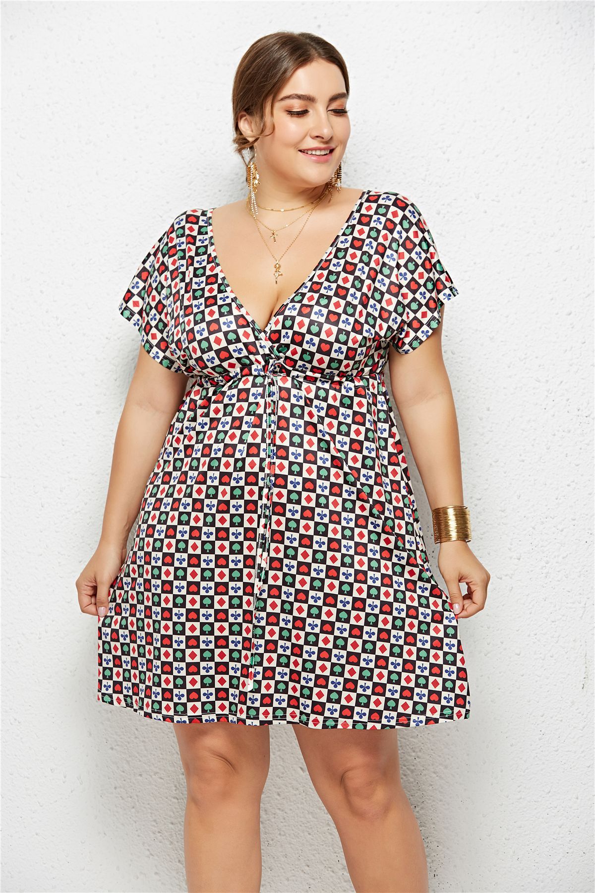 The Décolleté Imprimé V-Neck Print Dress | Evarisluxe