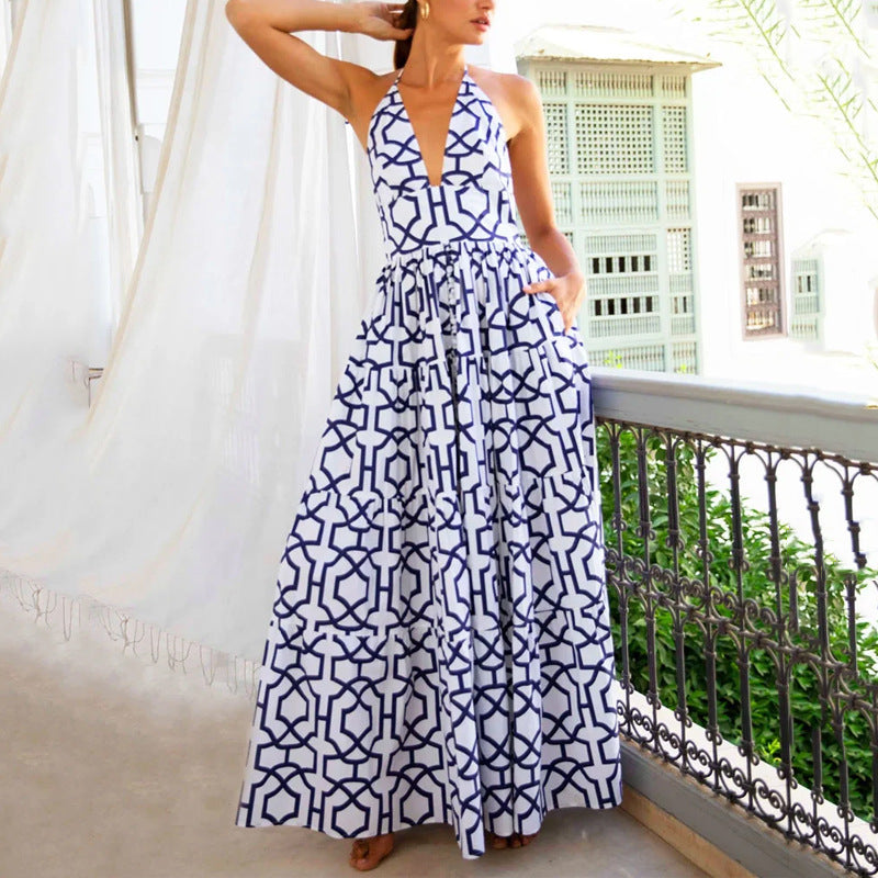 2023 Summer Fashion Sexy Halter Loose Dress for Women