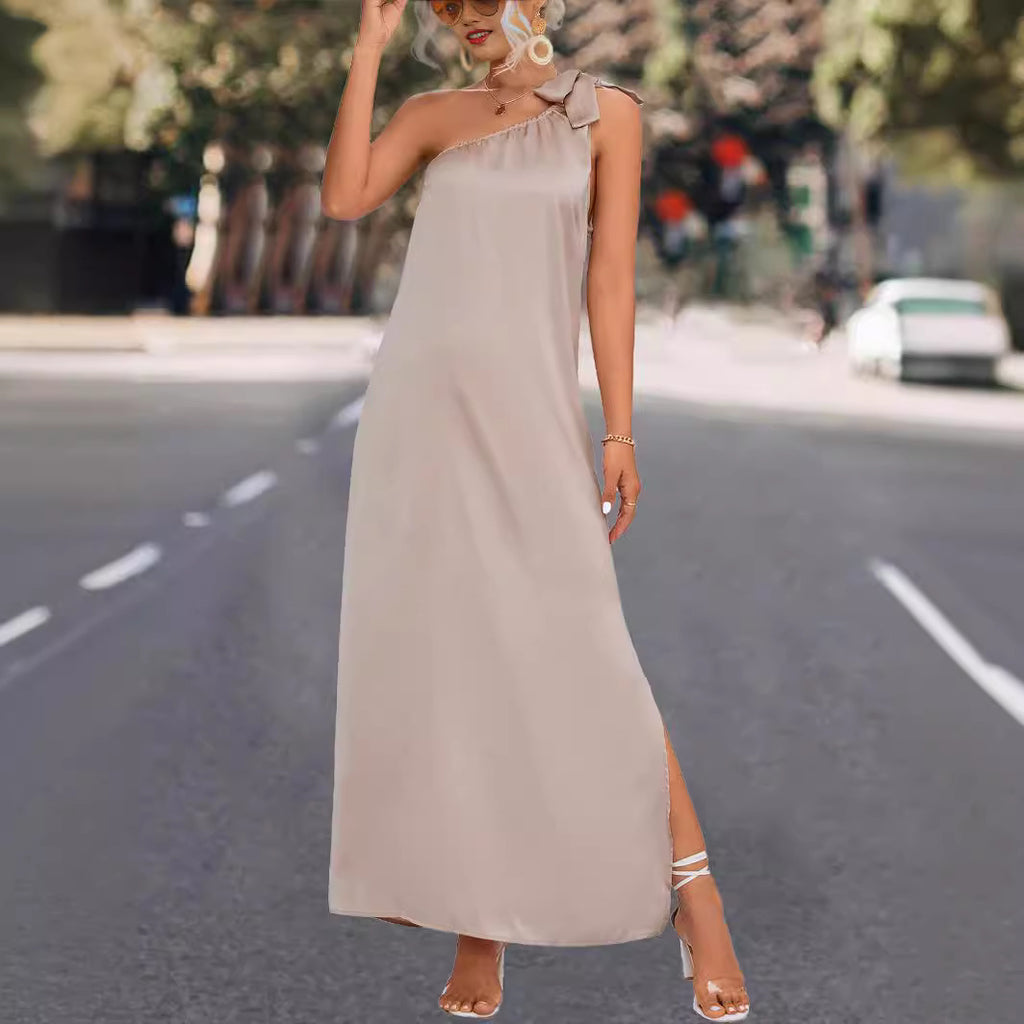 2023 Spring/Summer Women's One-Shoulder Dress