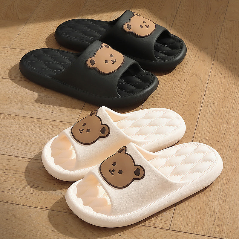 Cartoon Summer Slide Slippers for Women with Thick Sole