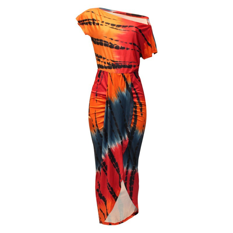 Summer New Cross-Border Women's Floral Irregular Dress