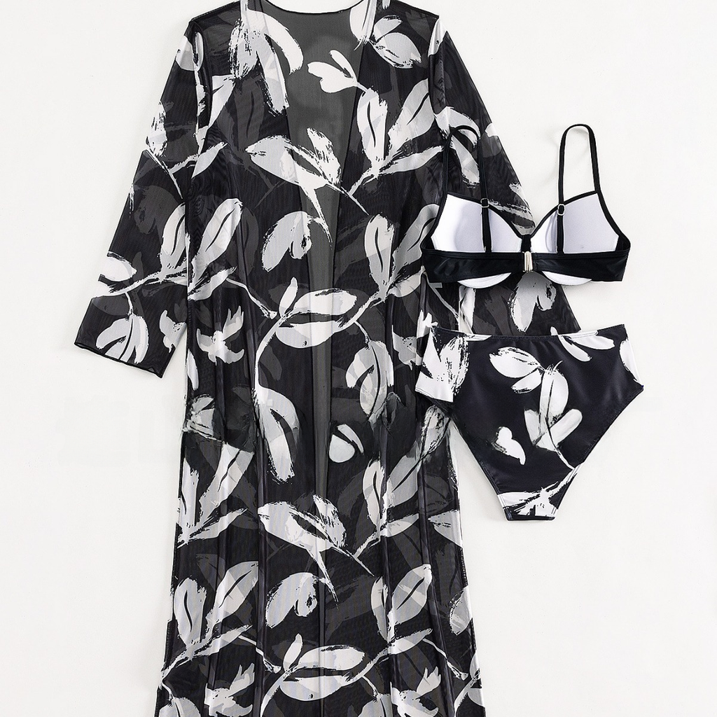2023 Women's 3-Piece Long Sleeve Swimwear Set