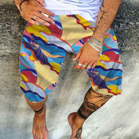 Casual Printed Cotton and Linen Summer Shorts