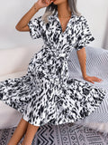 2024 Spring/Summer Leopard Print Shirt Dress for Women