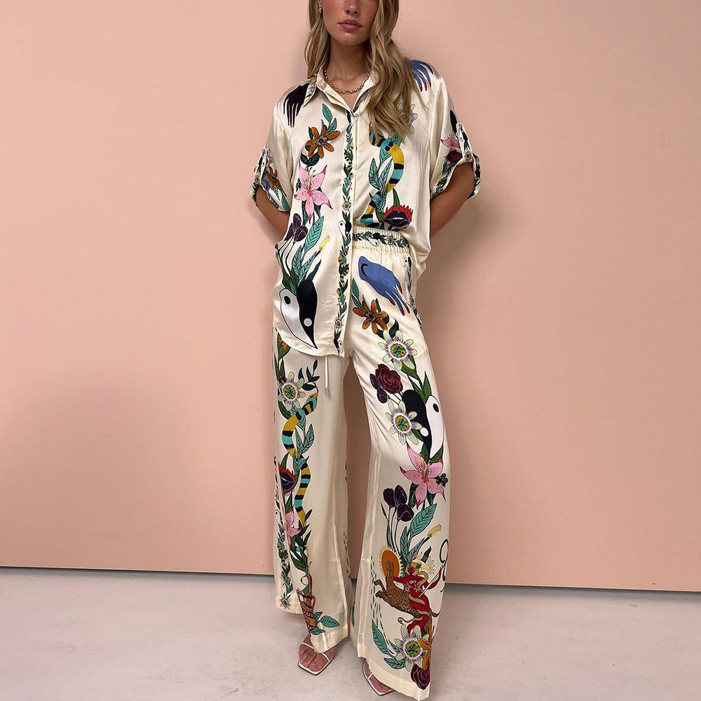 2023 Autumn Casual Printed Two-Piece Women's Set