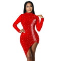 Evarisluxe Backless Long Sleeve Dress