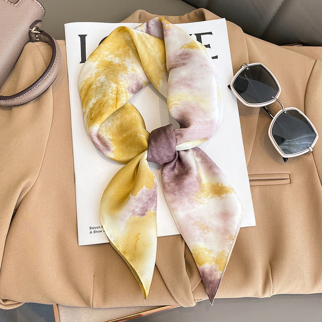 Evarisluxe Silk Satin Square Scarf