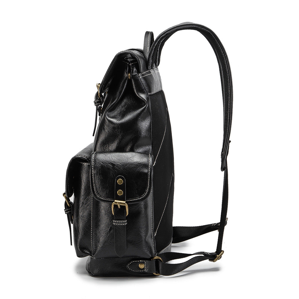 Stylish PU Leather Backpack for Men - Outdoor Travel