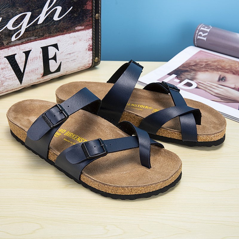 Summer Flat Sandals for Men and Women - Cork Slide Ons