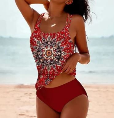 Sexy Print High Waist Bikini 2 Piece Set