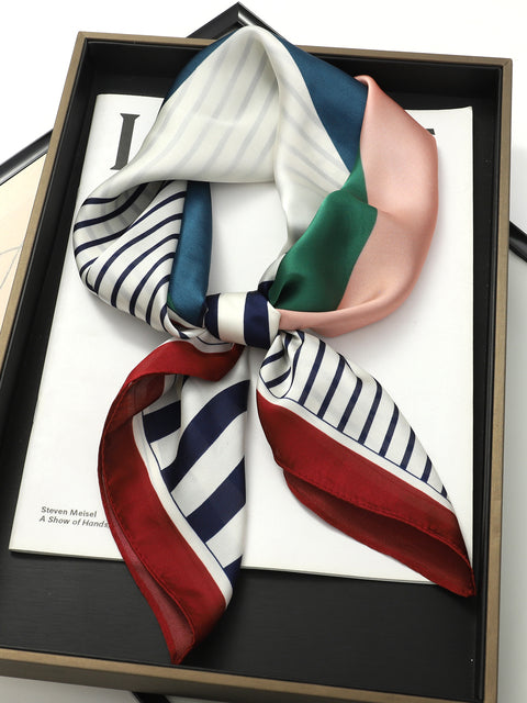 Evarisluxe Silk Satin Square Scarf
