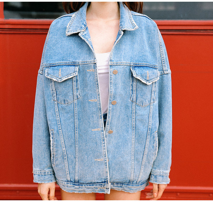 Plus Size Loose Denim Jacket for Women