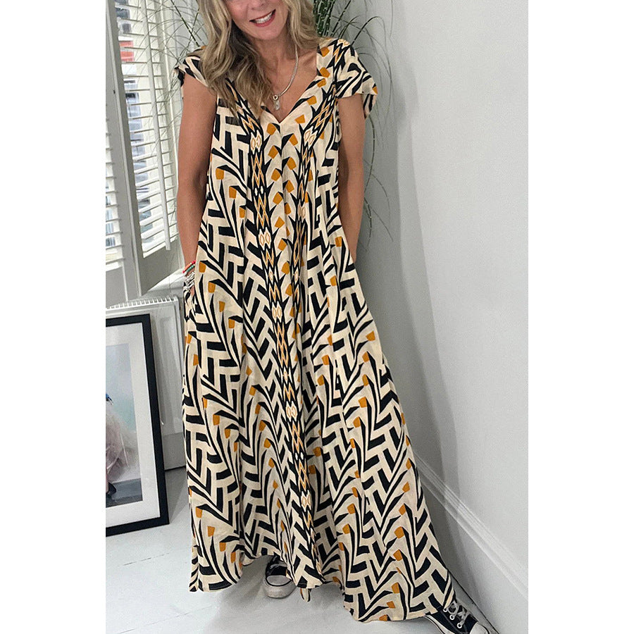 2023 Spring/Summer Floral Maxi Dress with Pockets