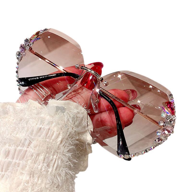 Vintage Rimless Rhinestone Sunglasses for Men & Women