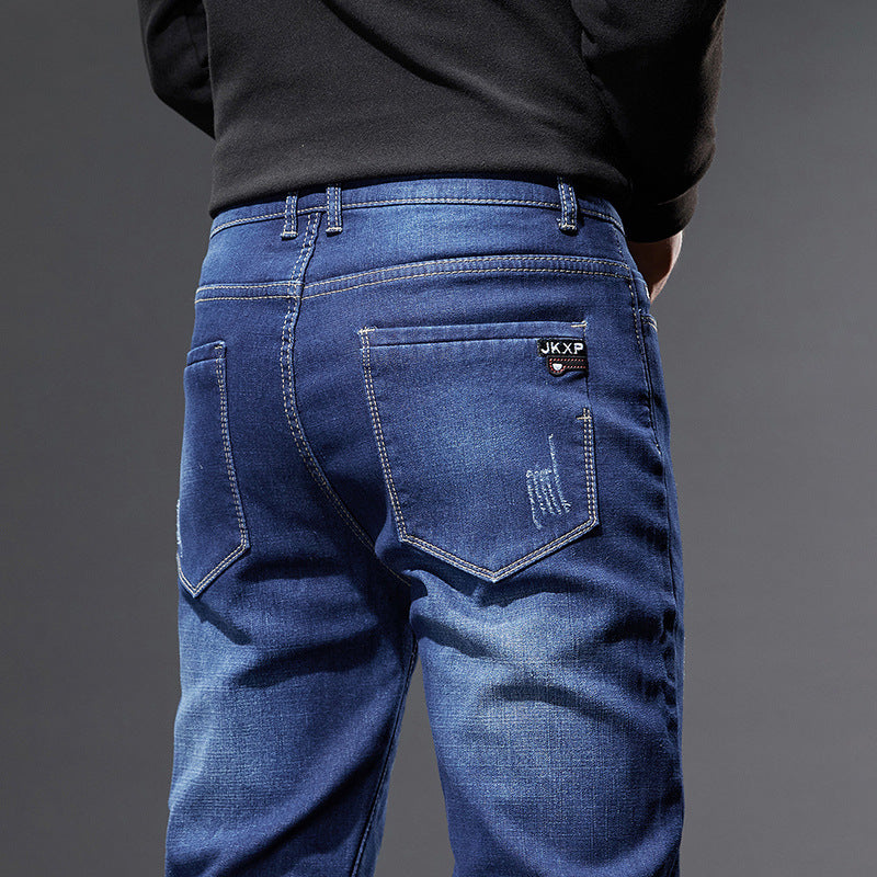 Men's Stretchy Soft Jeans - Slim Fit Casual Trousers