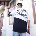 Plus Size Hip Hop Color Block Graphic T-Shirt for Men