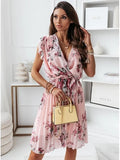 2022 Summer V-Neck Digital Print Dress for Women