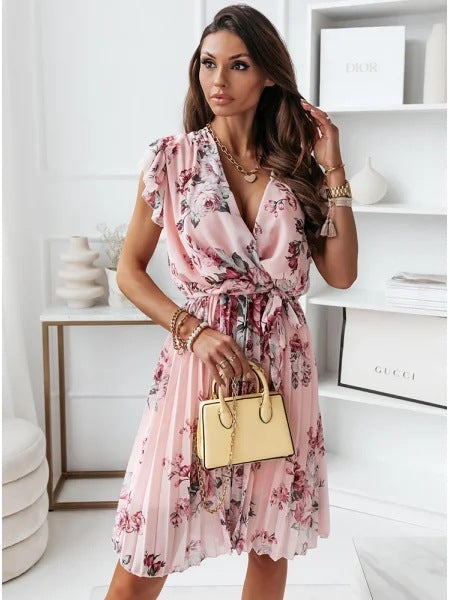 2022 Summer V-Neck Digital Print Dress for Women