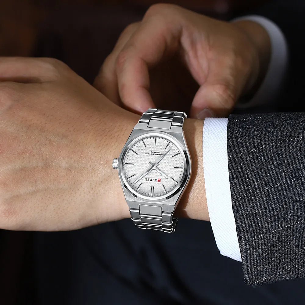 Le Poli Stainless Steel Quartz Watch | Evarisluxe