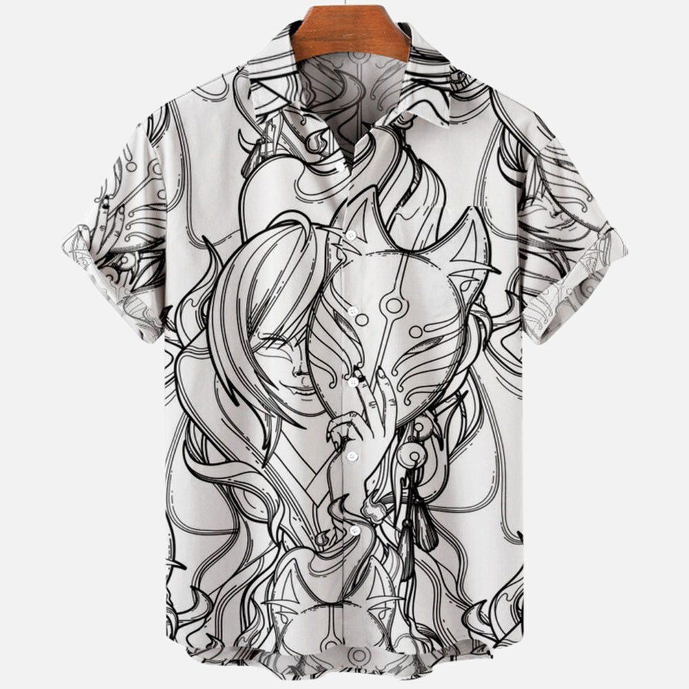 2022 Devil Horror 3D Printed Loose Hawaiian Shirt for Men