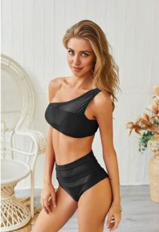 Mesh Spliced Two-Piece Bikini Set