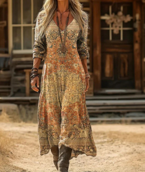 2020 Summer Bohemian Floral Maxi Dress for Women