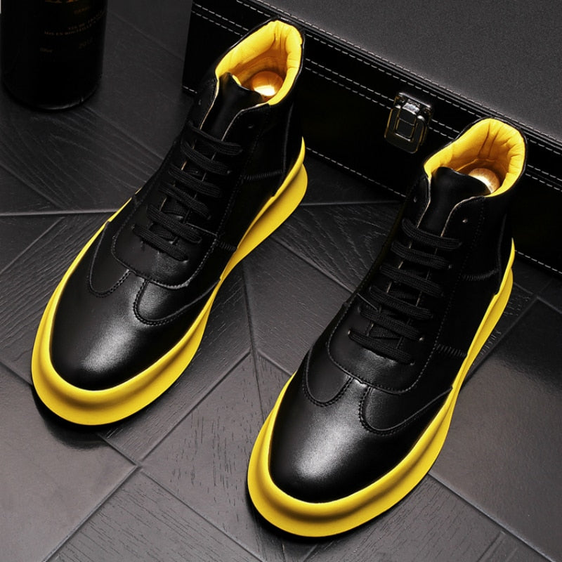 Fashionable Thick-soled High-top Casual Sneakers for Men