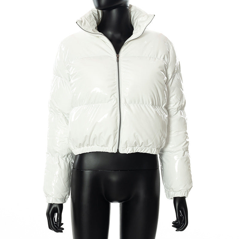 A20666T Women's Fall/Winter PU Leather Cardigan Jacket