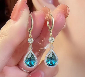 Evarisluxe Zircon Water Drop Earrings