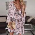 2023 Spring Summer Floral Chiffon Midi Dress for Women