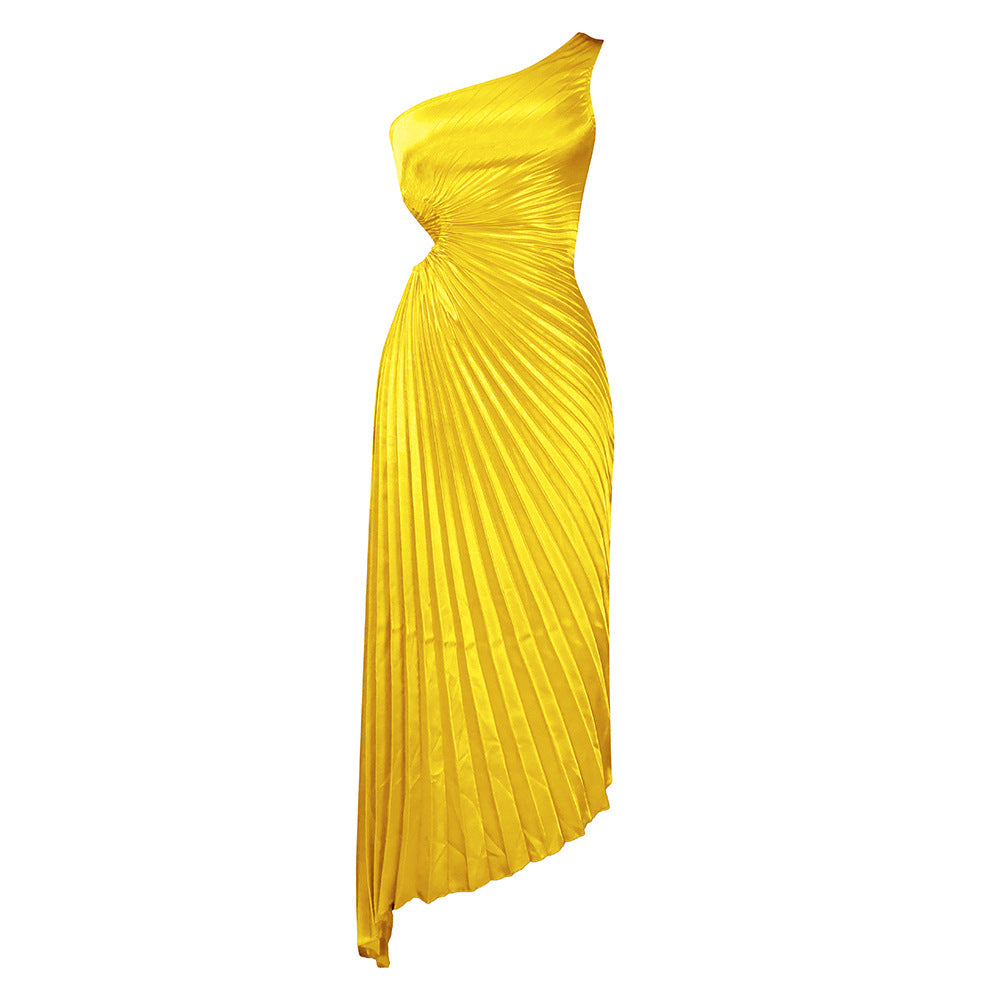 D3231 Summer Slim Fit One-Shoulder Dress for Women