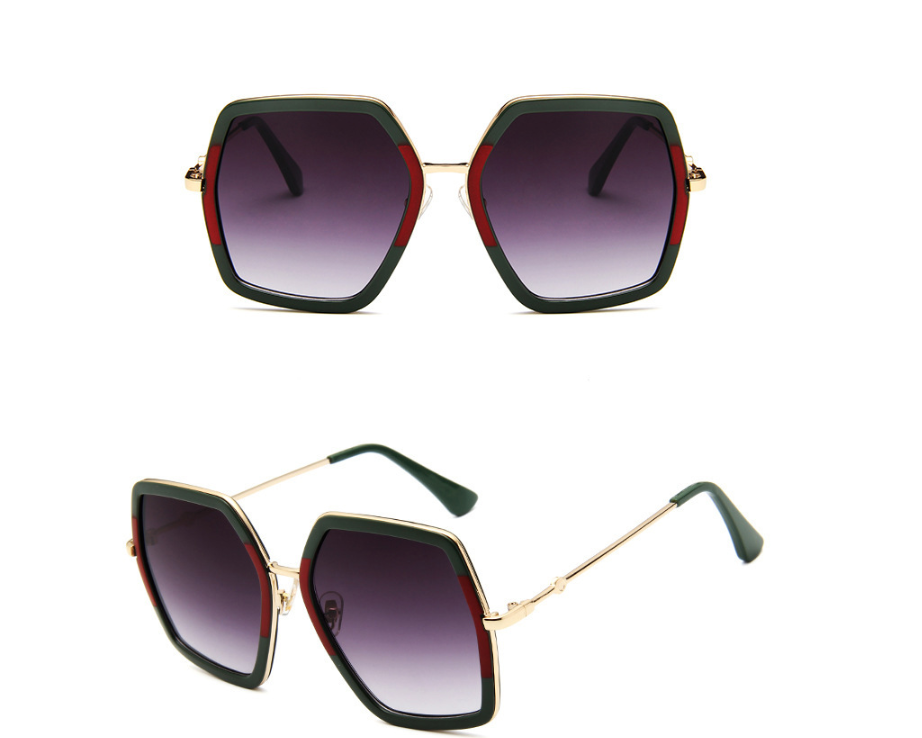 Colorful Polygon Sunglasses for Women with Bee Design